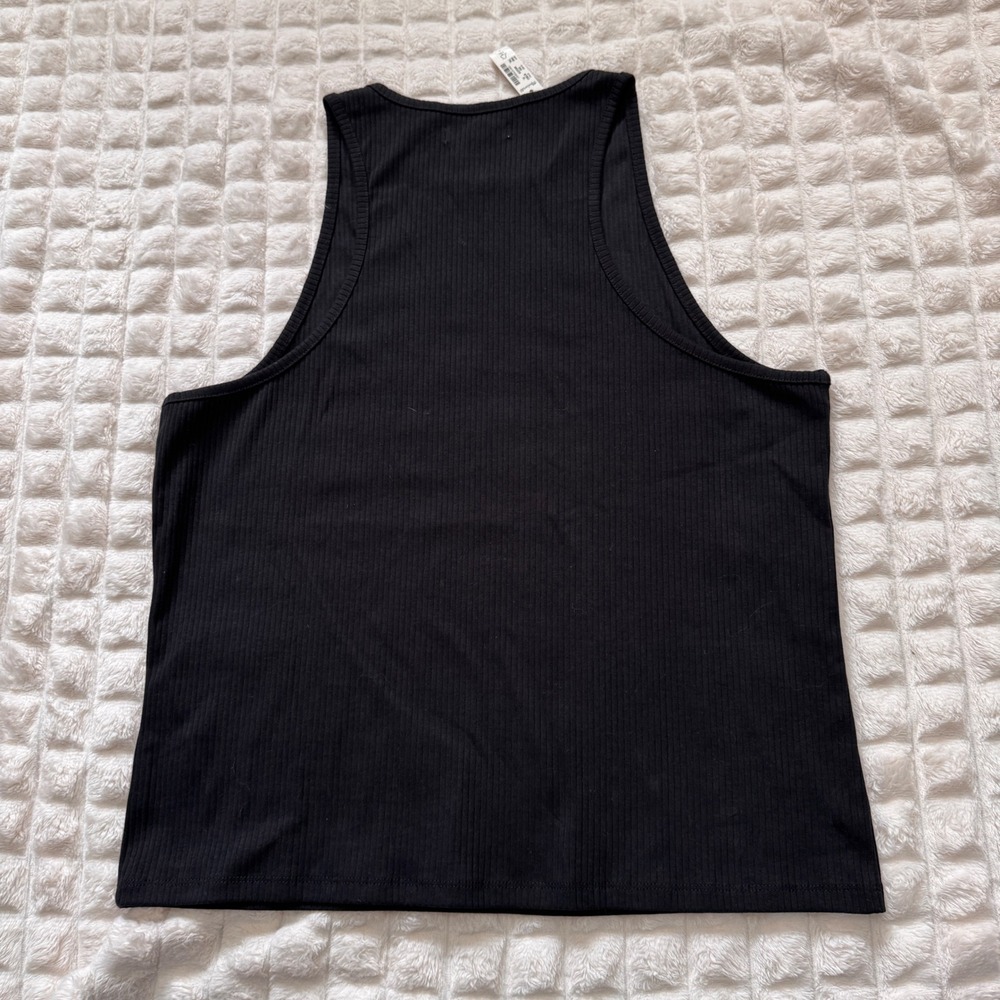 NEW Madewell XL Black Highneck Tank in Sleekhold Layer Cami Basic Capsule - Picture 2 of 7
